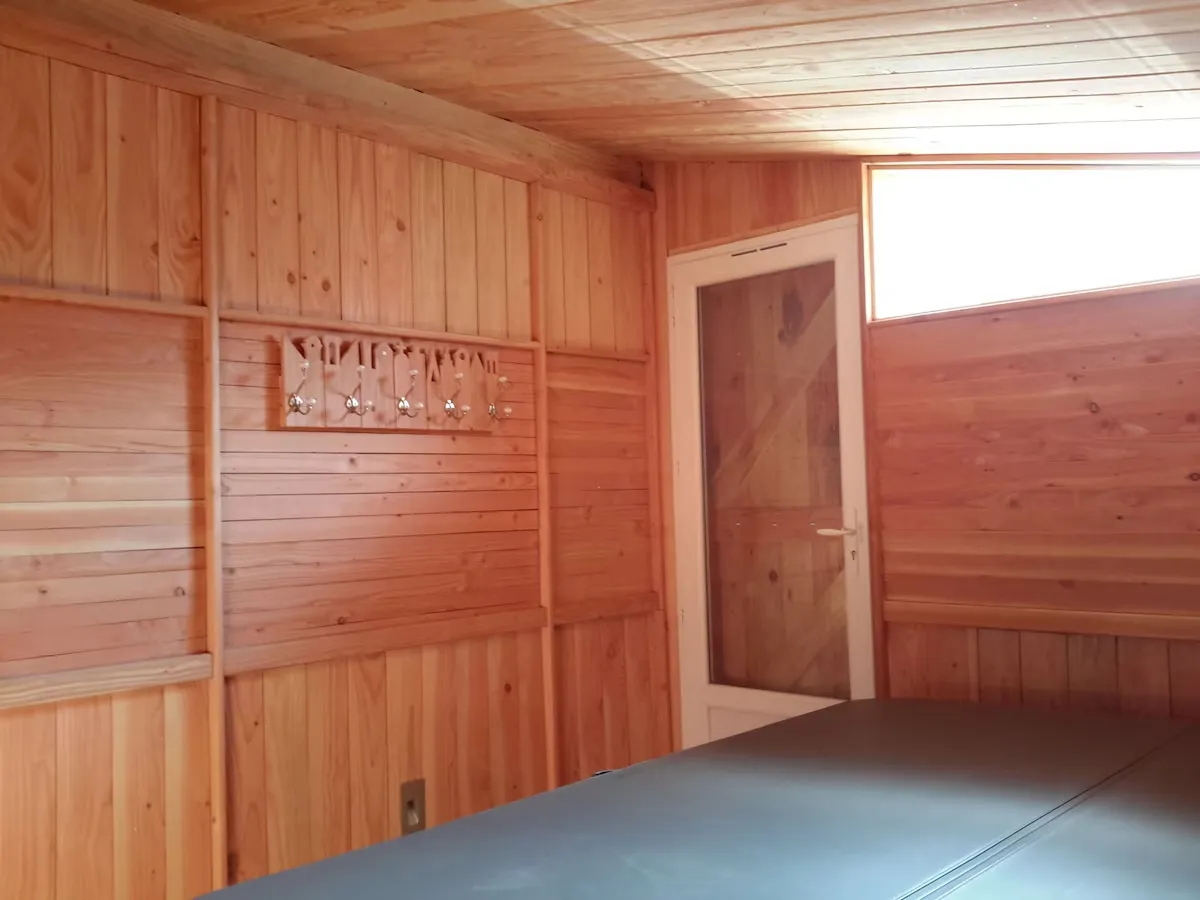 Intérieur bois de l'espace spa